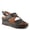 BLACK, variant on Women's GRIGGS Hook and Loop Backstrap Wedge Sandals - High-Quality Leather, Adjustable Fit, Made in Turkey