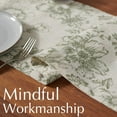 thumbnail image 6 of Linen Table Runner Floral Print for Kitchen Farmhouse Table Cloth with Flower 72 Inch Sage Green on Beige Peonies Botanical Decorative Linen Blend Cloth for Dining Table Indoor Decor 1 Panel, 6 of 6