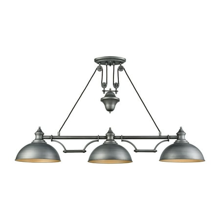 

Elk Home Farmhouse 56 Wide 3-Light Linear Chandelier - Weathered Zinc