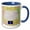 Blue/White, variant on 3drose, Image of Kansas Topographic Map with Flag, 11oz Mug
