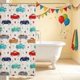 thumbnail image 3 of Erosebridal Vintage Car Shower Curtain 72Wx72L, Stars Bathroom Curtain, Off White, 3 of 5