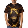 thumbnail image 4 of LAOLIUSN Men’s Lion Graphic T-Shirt, Majestic Lion Face Animal Graphic Tee, 3D All Over Print Short Sleeve Crewneck, S-4XL, 4 of 7