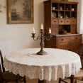 thumbnail image 6 of CuiLiyq White Lace Round Tablecloth, 72.83 Inches Embroidered Sheer Dining Table Cover for Home Restaurant Cafe Party Event Decor Hollowed Design (B), 6 of 6