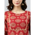 thumbnail image 5 of Maroon Rayon Ethnic Motifs Kurta Set, 5 of 7