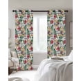 thumbnail image 4 of Coastal Tropical Kitchen Curtains Green Palm Leaf Flowers Straw Hat Cafe Short Curtains for Bathroom Blackout Window Curtain Grommet Small Window Treatment Drapes for Bedroom Living Room 42"x45"x2, 4 of 9