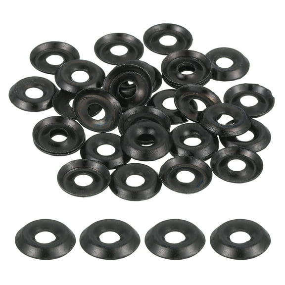 100 Pcs 4# Countersunk Finish Washers Stainless Steel Cup Washer Gasket, Black
