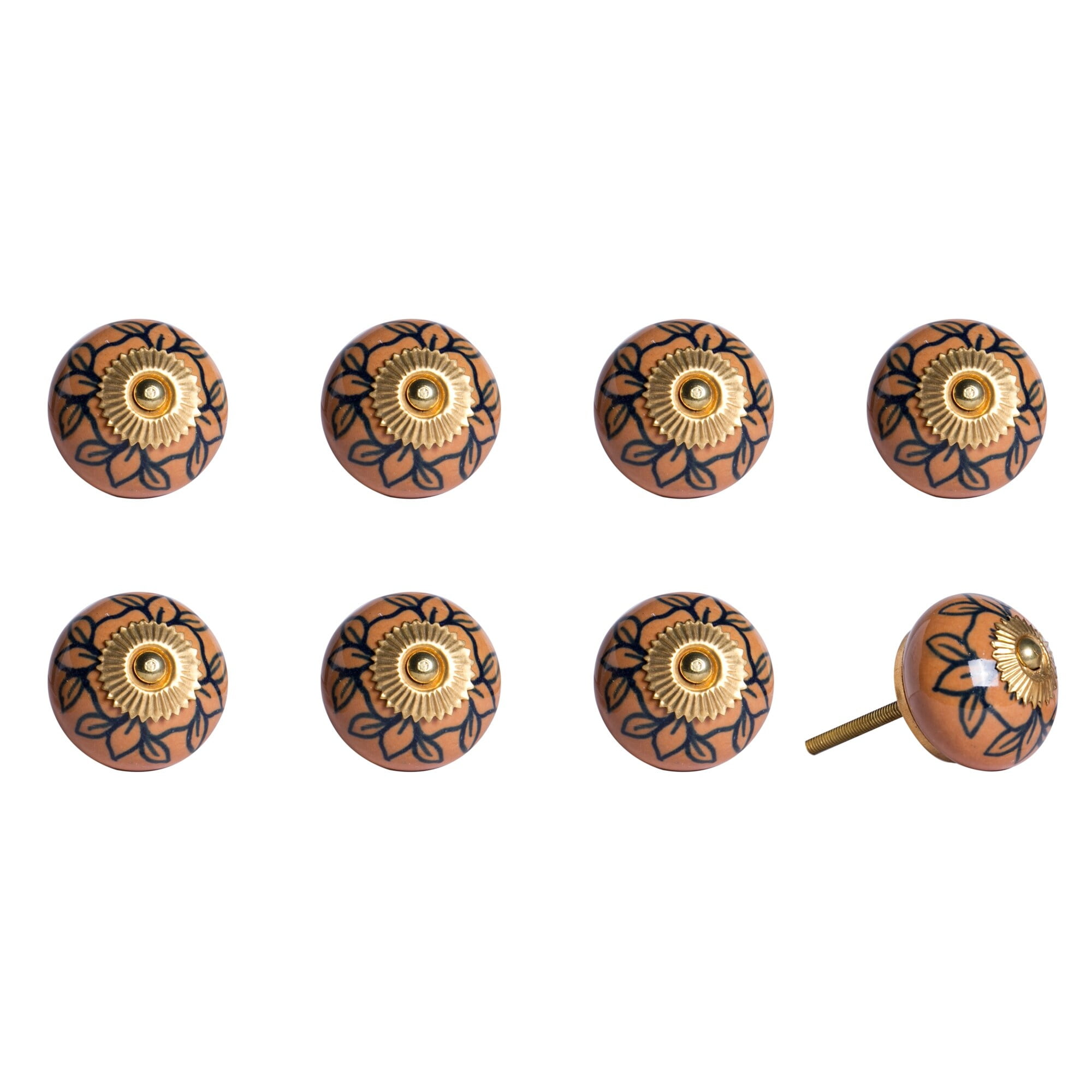 Knob-It Vintage Cabinet and Drawer Knobs 8-Piece Hand Painted 5-Inch Bohemian Charm