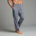 thumbnail image 4 of Domuza Pajamas for Men Pants Lightweight Stretch Drawstring Soft Casual Jogger Pj Bottoms Loose Comfy Lounge Sleepwear with Pockets Gray 3XL, 4 of 9