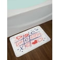 thumbnail image 2 of Valentines Day Bath Mat, Xoxo Game with Lips Sketchy Circles Hearts Romantic Love Theme, Non-Slip Plush Mat Bathroom Kitchen Laundry Room Decor, 29.5 X 17.5 Inches, Blue Red and White, Ambesonne, 2 of 2