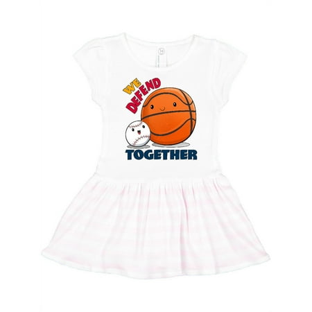 

Inktastic We Defend Together- baseball basketball Gift Toddler Girl Dress