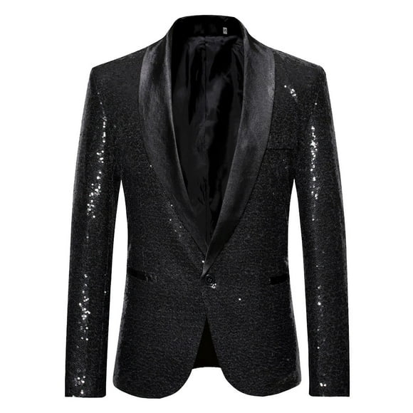 MSJUHEG Blazer Mens Suit Mens Winter Coats Round Neckline Long Sleeve Men Stylish Solid Suit Blazer Business Wedding Party Outwear Jacket Tops Blouse Womens Blazer Black S
