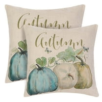 Unique Bargains Fall Pumpkin Outdoor Home Decorative Throw Pillow Covers (2 Count) Beige-3 18" x 18"
