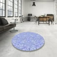thumbnail image 4 of Ahgly Company Machine Washable Indoor Rectangle Transitional Sky Blue Area Rugs, 3' x 5', 4 of 7