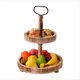 thumbnail image 1 of Bandeja de Madera de Estilo Rústico con Niveles, Bandeja Decorativa de Estilo Rústico, Bandeja Redonda con Asas de Metal, Color Tostado, 1 of 5