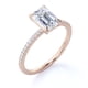 thumbnail image 4 of JeenMata Anillo de Compromiso de Moissanita de Talla Esmeralda de 1,25 Quilates en Oro Rosa de 18 K sobre Plata, 4 of 6