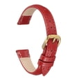 thumbnail image 1 of Correas de reloj de cuero Uxcell de 12 mm, correa de reemplazo clásica con relieve, elegante pulsera de reloj vintage, rojo y dorado, 1 of 6