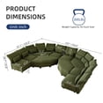 thumbnail image 3 of LLappuil Modular Sectional Sofa, Oversiezed Curved Sectional Couch with Storage & Hexagon Seat, Corduroy Sectional Sofa with Adjustable Arms & Backs for Living Room Green, 3 of 12