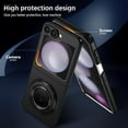 thumbnail image 5 of Magnetic Case for Samsung Galaxy Z Flip 6 Case with Kickstand & Ring Holder, [Compatible with MagSafe Charging] Slim Ultra PC Back Scratch-Resistant Military Grade Shockproof Case,Black, 5 of 14