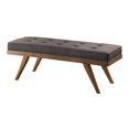 thumbnail image 1 of Wood Bench With a Tufted Seat, Dark Gray, 1 of 1