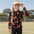 thumbnail image 3 of Psesaysky Girls Cute Highland Cow Print Fleece Long Sleeve Shirts Soft Half Zip Pullover Sweatshirt Stand-up Collar Kids Athletic Winter Jacket 8-9 Years, 3 of 6