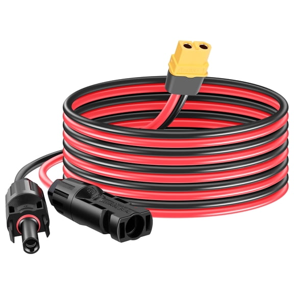 Lzvxtym Solar to XT60 Charge Extension Cable 12AWG 10FT Solar Connector to XT60 Adapter Cable for Solar Panel RV Portable Power,IP67 Waterproof