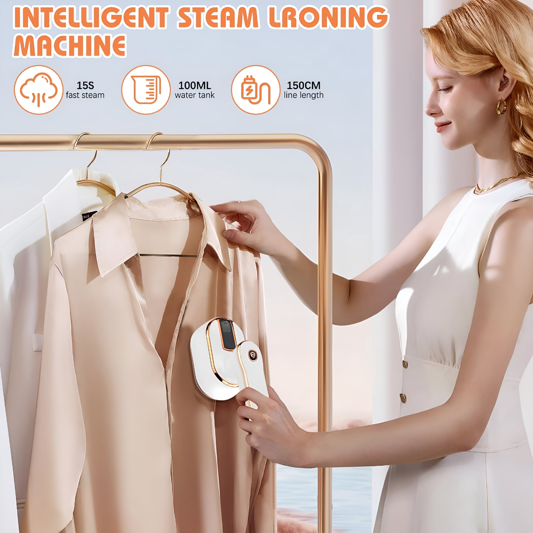 CURYMAY 2026 New Handheld Steam Iron & Garment Steamer 2-In-1: Compact Travel Essential for Wrinkle-Free Clothes | Lightweight & Portable Design for Travel,Home,Office Steam Press