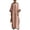 Pink, variant on Women's Summer Batwing Sleeve Maxi Dress, Retro Contrast Binding Loose Kaftan Dress, Cotton Linen Texture Flowy Long Abaya