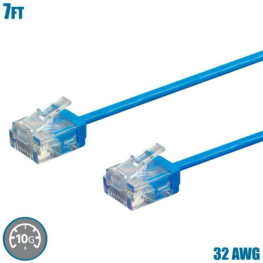 7FT CAT6 RJ45 Slim LAN Network UTP Patch Cable 10Gb Copper