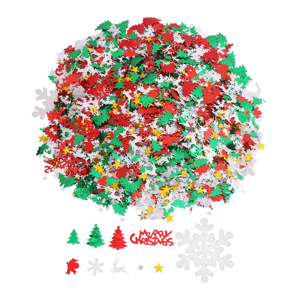 100g in 1 Pack Colorful Christmas Tree Snowflake Table Confetti Plastic