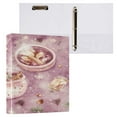 thumbnail image 3 of Sparkling Magic Pattern 12.4x10.6in PVC Round Ring Binders, 2-Pack, D-Ring 3-Hole, Metal Clip, 3 of 10