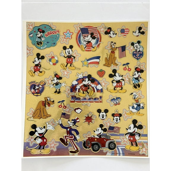 Disney Mickey Mouse Sticker Sheet - Mickey Minnie Pluto Donald Stickder Sheet