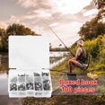 thumbnail image 1 of Pesca 100 unids/caja de anzuelos de acero juego de anzuelos de pesca aplanados negros con aparejos de púas FLhrweasw Nuevo, 1 of 8