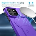 thumbnail image 6 of Case for Motorola Moto G Stylus 5G 2025 6.7" with Invisible Fold Holder Stand, MagSafe Magnetic Wireless Charging,Sliding camera casing,Shockproof Dropproof Tough Rugged Protective Case Cover,Purple, 6 of 10