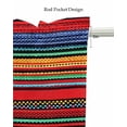 thumbnail image 5 of Boho Red Stripes Kitchen Valances for Windows Farmhouse Linen Window Valance Curtain for Living Room Window Treatment Colorful Mexico Blue Green Yellow Valance Rod Pocket Topper Drape, 60 x 18 Inch, 5 of 6
