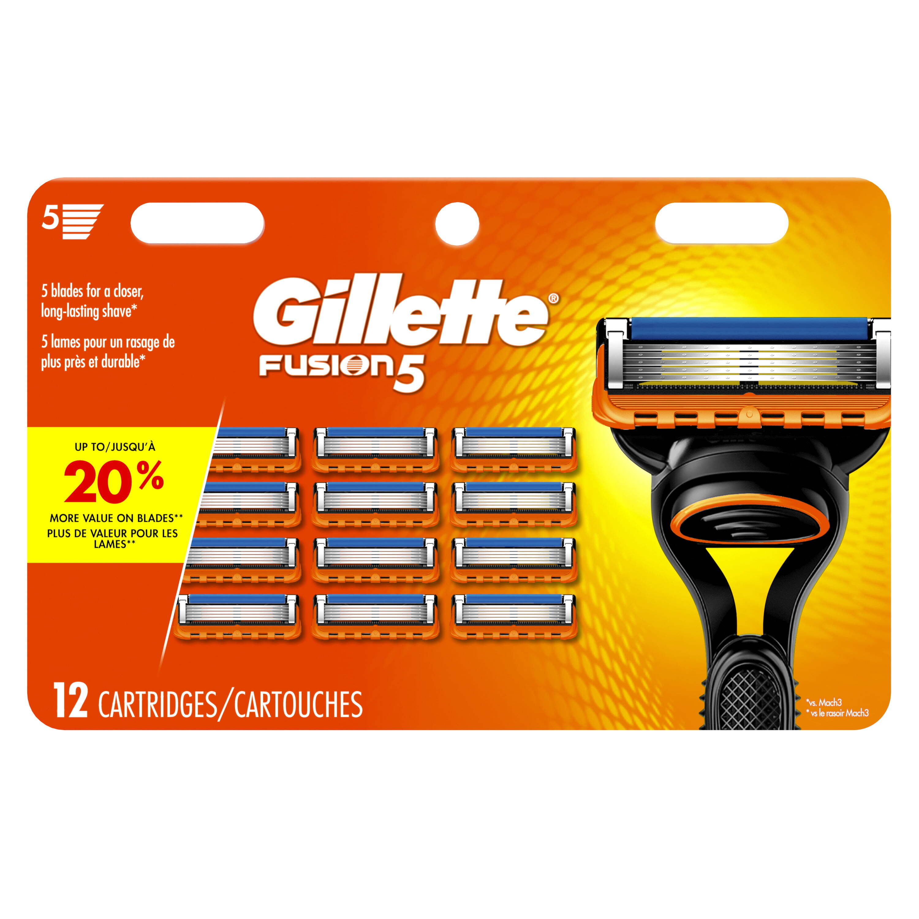 Gillette Fusion5 Men's Razor Blade Refills, 12 Count - image 3 of 12