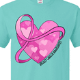 thumbnail image 4 of Inktastic Breast Cancer Awareness Pink Ribbon Around Heart T-Shirt, 4 of 5