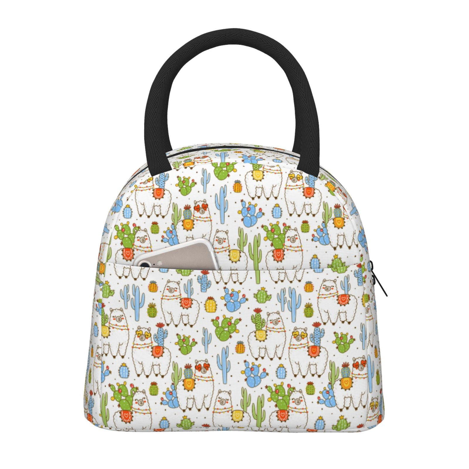Bolsa De Almuerzo Con Forro De Aluminio - 21x12x16 Cm, Diseño De Flores De Verano, Capacidad 4 Litros, Material Reciclado