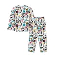 thumbnail image 2 of Goofa Dinosaur Printed Women’s 2 Piece Pajama Set Super,Pajamas Women's Long Sleeve Sleepwear Soft Button Down Loungewear Pjs Lounge Set Nightwear-Small, 2 of 9