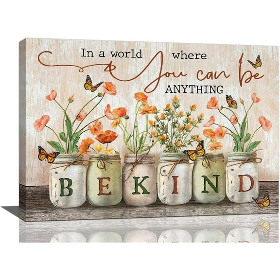 Purple Lavender Wall Art Farmhouse Today I Choose Joy Pictures Canvas Decor Country Flower Hummingbird Painting Prints Framed Artwork for Living Room Bedroom Bathroom