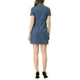 thumbnail image 3 of INSPIRE CHIC Women's Elegant Denim Collared Short Sleeve Summer Dress Light Blue S, 3 of 6