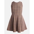 thumbnail image 5 of No Boundaries Fit and Flare Plaid Mini Dress, Women’s XXS-XXL, 5 of 5