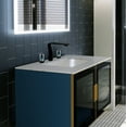 thumbnail image 5 of Bergamo Art Matte Black Brass Bathroom Faucet with Blue Glass Handles, 5 of 5