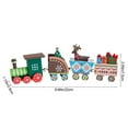 thumbnail image 3 of Wooden Christmas Desk Decor Set with Train Figurines - Holiday Ornament for Home, Office, and Bookshelf, 3 of 7