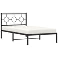 thumbnail image 4 of vidaXL Metal Bed Frame without Mattress with Headboard Black 39.4"x78.7", 4 of 9