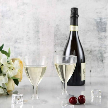 - Efavormart 60 Pcs - Clear Classic Disposable Plastic Wine Glass for Wedding Birthday Party Banquet Events Cocktail Cups
