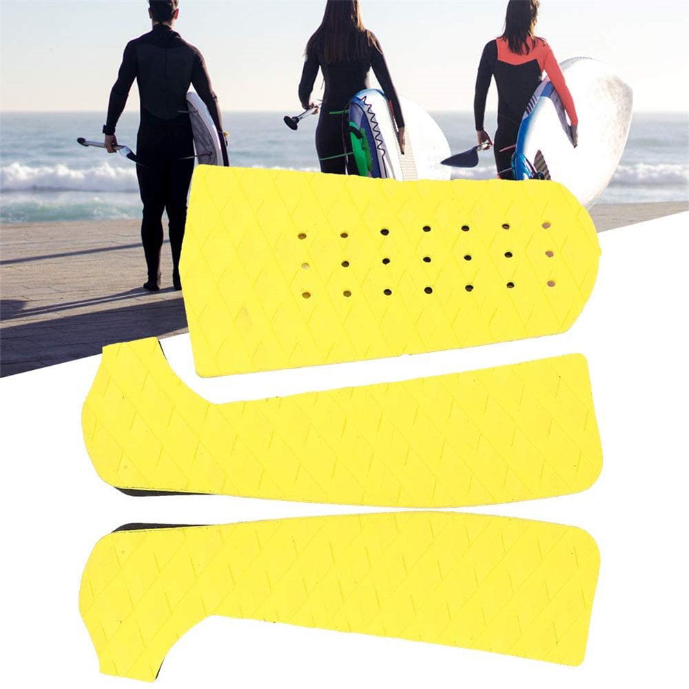 AMAZING FASHION Premium Surfboard Traction Pad 3 Piece, One Size, Maximum  Grip, 3M Adhesive, for Surfing or Skimboarding - Yellow with Holes/Black  without Holes - Walmart.com