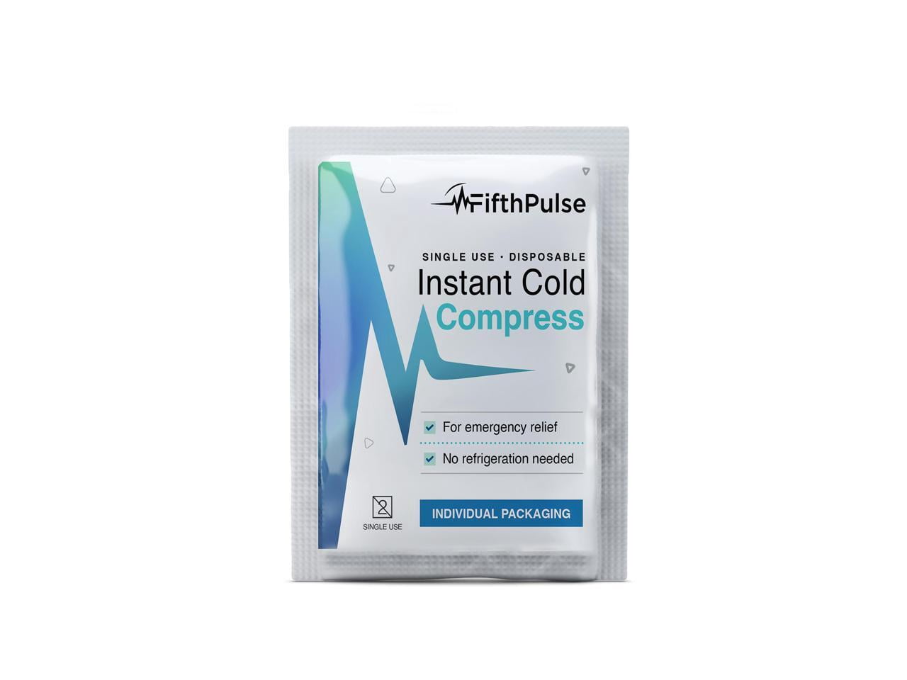 FifthPulse Instant Cold Pack, Instant Relief, Disposable Single Use Pouch (5" x 6") - 20 Pack