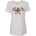 thumbnail image 3 of Inktastic Candy Canes and Holly Christmas Women's T-Shirt, 3 of 5
