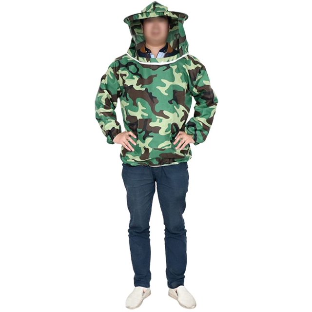 Camouflage Beekeeping Jacket Veil Robe Hat Equipment Smock Beekeeping Equipment