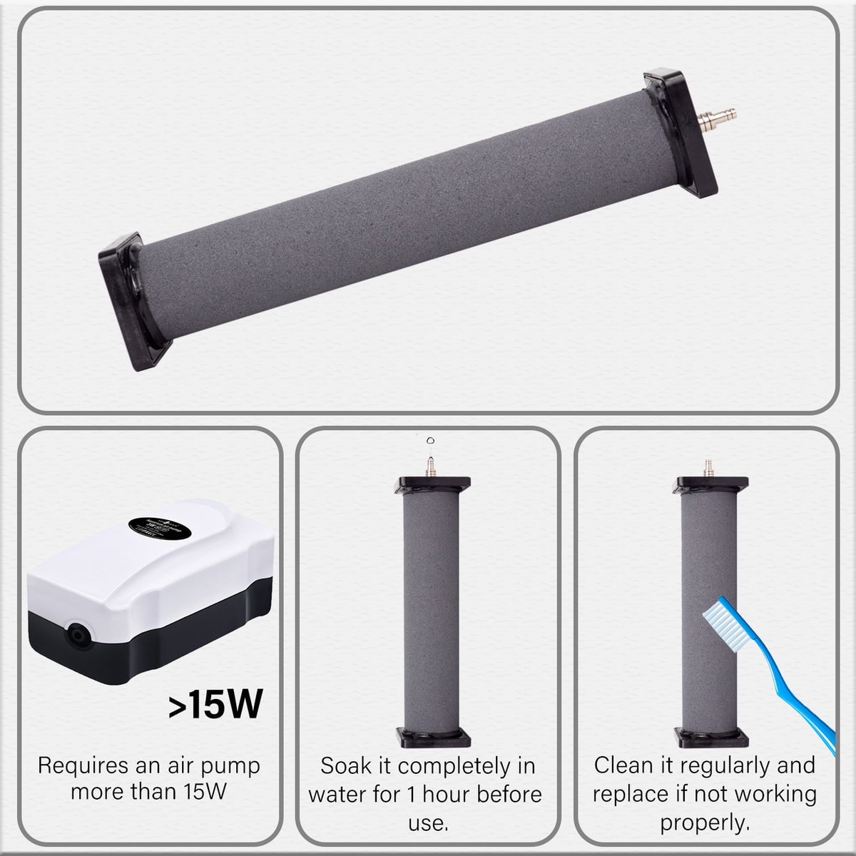 Aqua Dream Air Stone 19.7 Inch Column Diffuser for Fish Tank Aquarium Air Pump